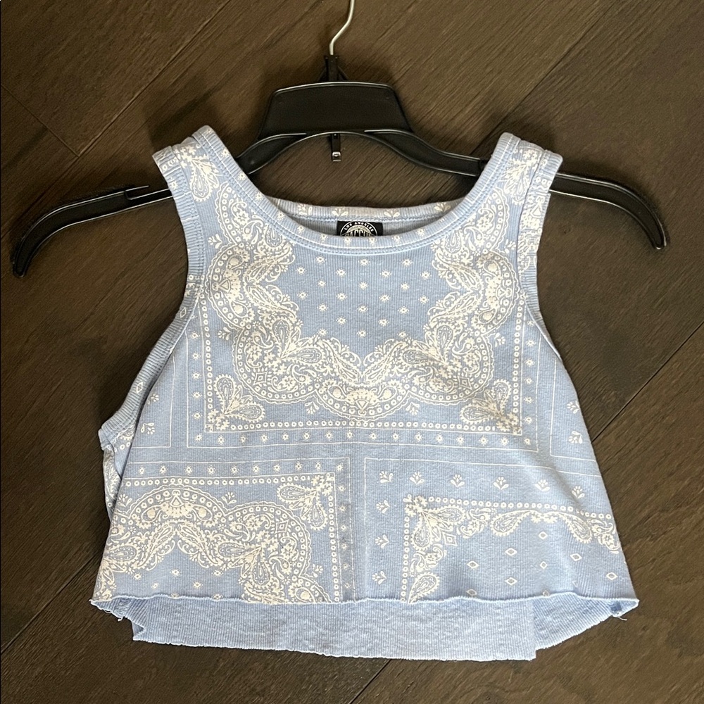 PacSun Light Blue Paisley Tank Top
